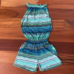 Blue & green Romper